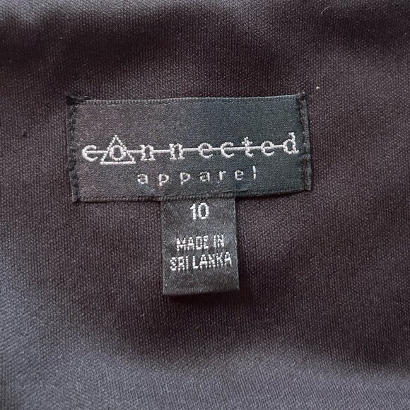 Connected Women's Black Metallic Cape-Overlay Sheath Cocktail Dress. Size 10 - Picture 12 of 14